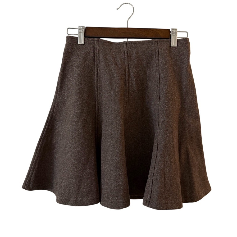 NWT OGL CashSoft High Waisted Flare Hem Mini Skirt Heather Brown small - Picture 9 of 13